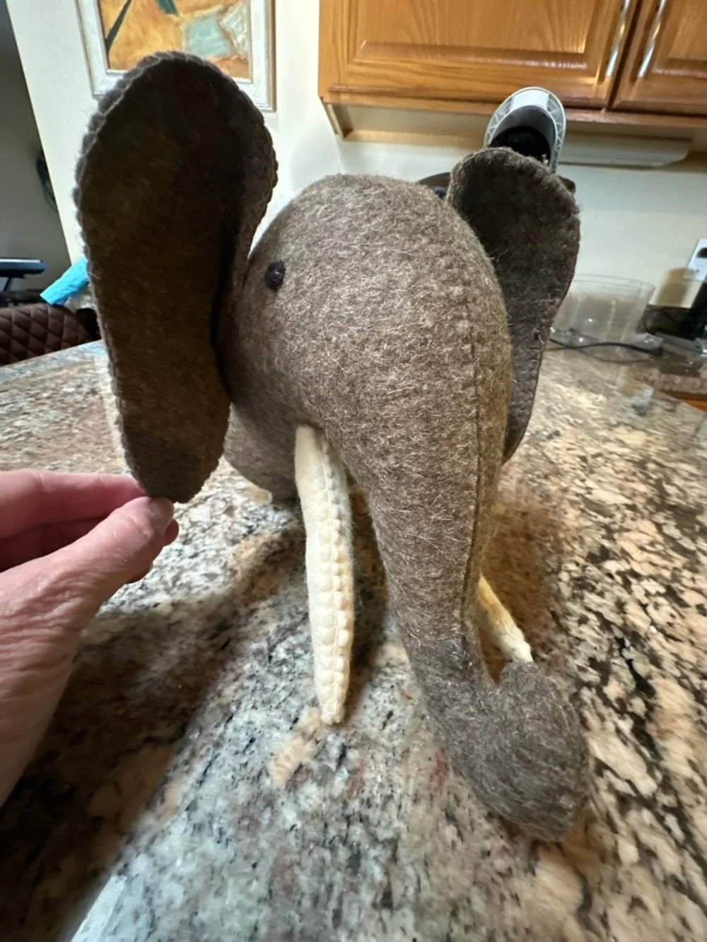 Mudpie Brown Felt Elephant Head Wall Nursery Mount